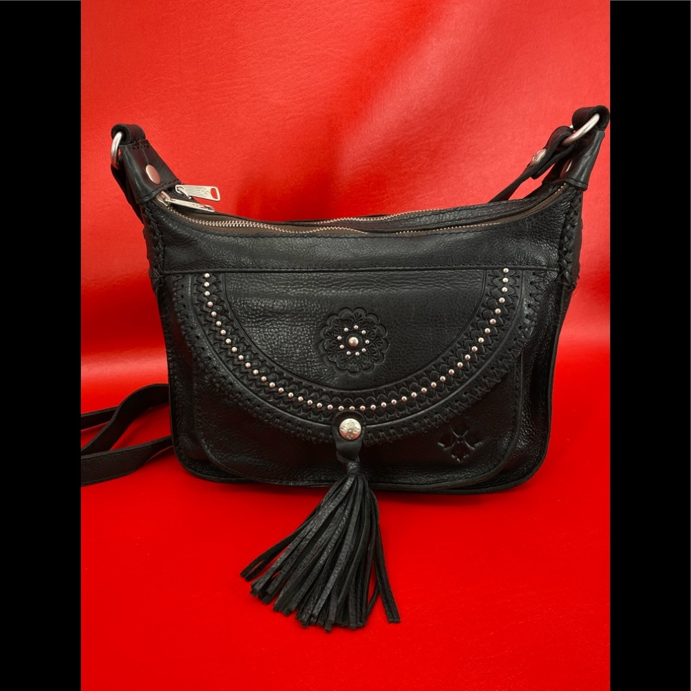 Patricia Nash Camila Black Leather Crossbody Bag NEW!